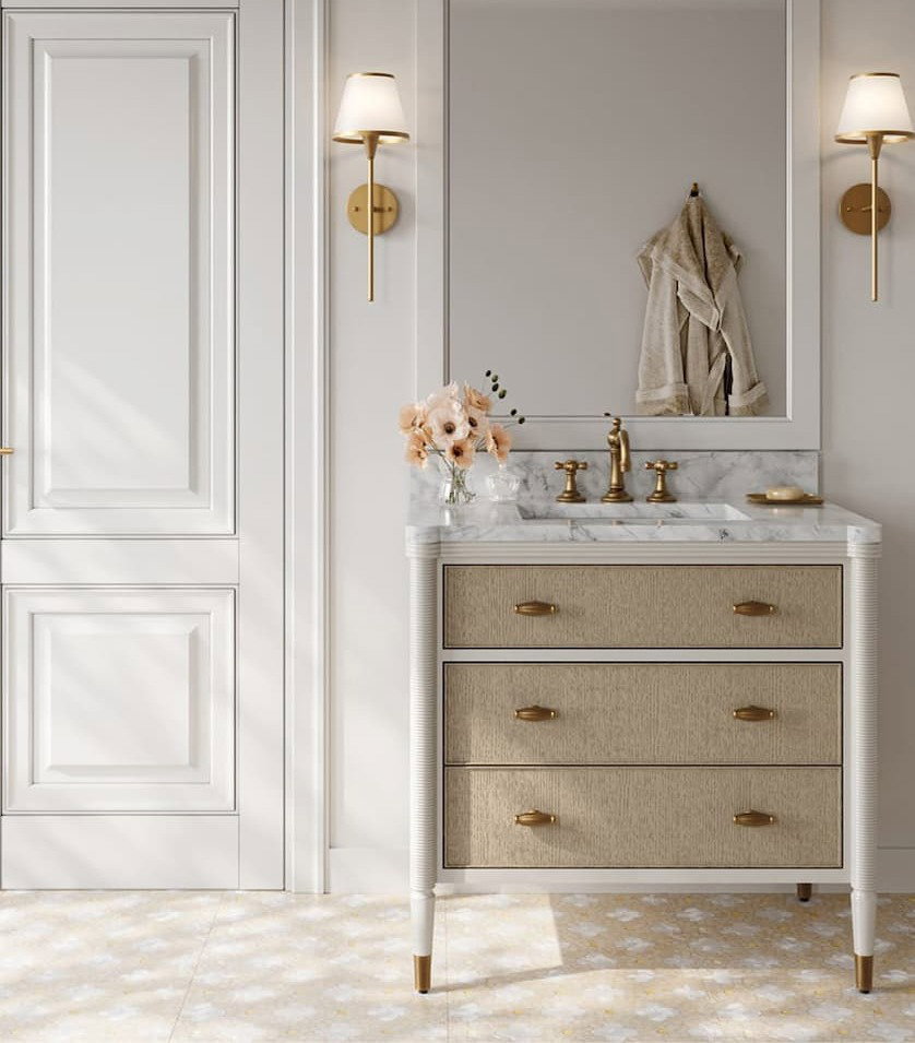 A light and airy bathroom featuring the Aster Vanity