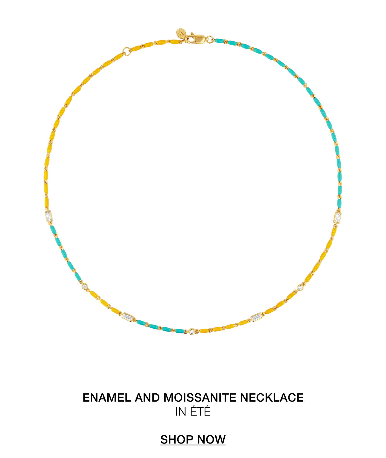 ENAMEL AND MOISSANITE NECKLACE IN ÉTÉ  SHOP NOW
