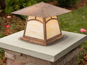A tapered, Craftsman style column light.