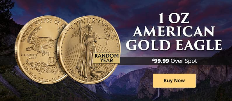 Gold Rush: 1 oz American Gold Eagle Coin (Random Year)