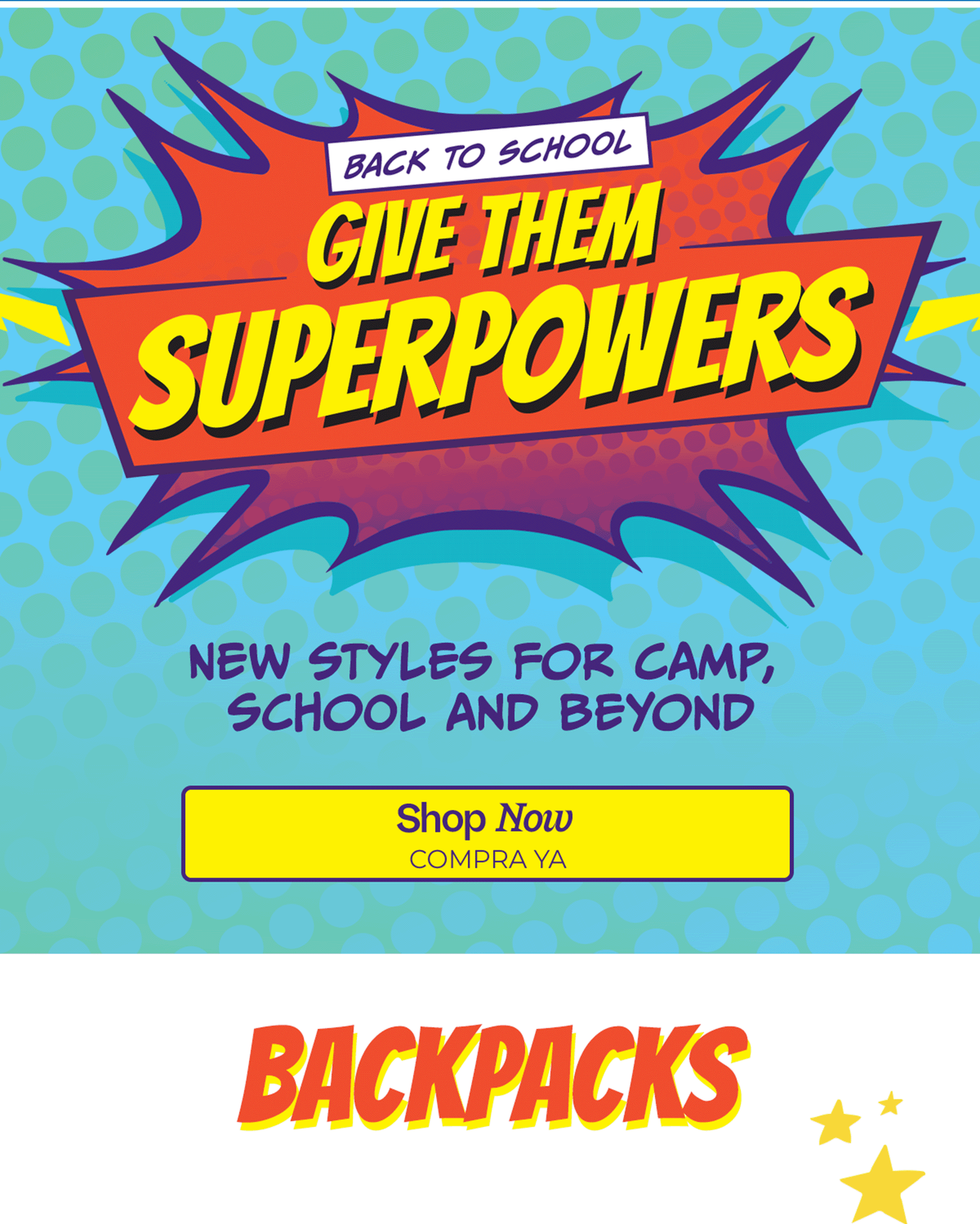 Back to school! Give them superpowers! Shop now!