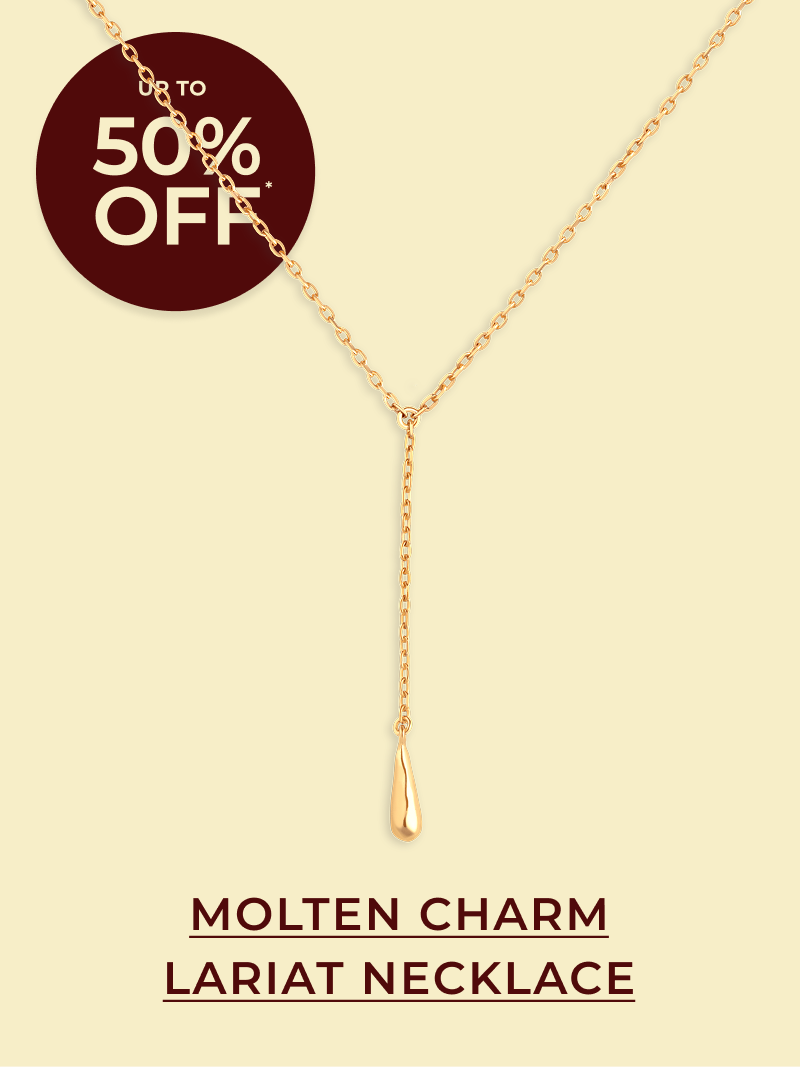 Molten charm lariat necklace