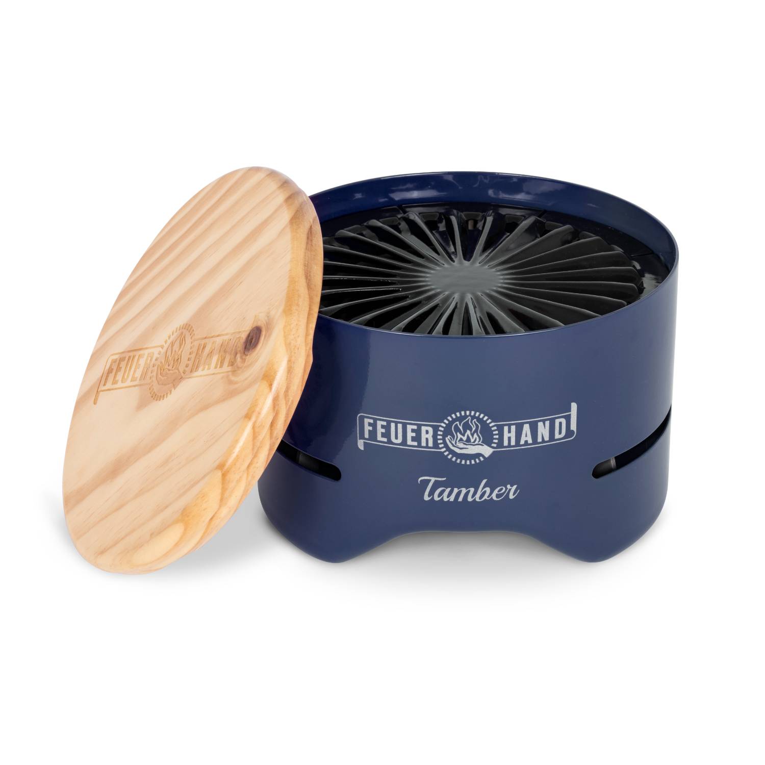 Image of Feuerhand Tamber Tabletop Charcoal Grill - Cobalt Blue