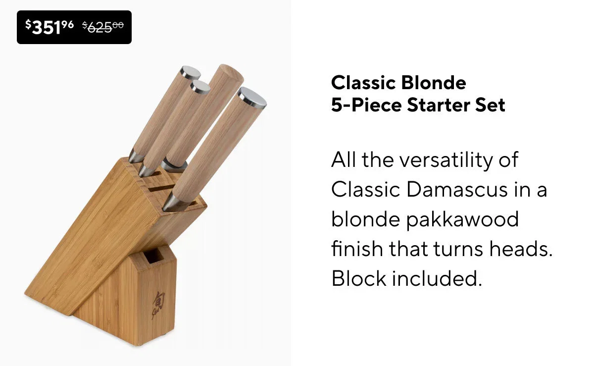 Shun Classic Blonde 5-Piece Starter Set