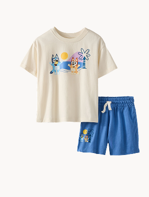 Bluey Graphic T-Shirt & Shorts Set | Bluey and Bingo Beach