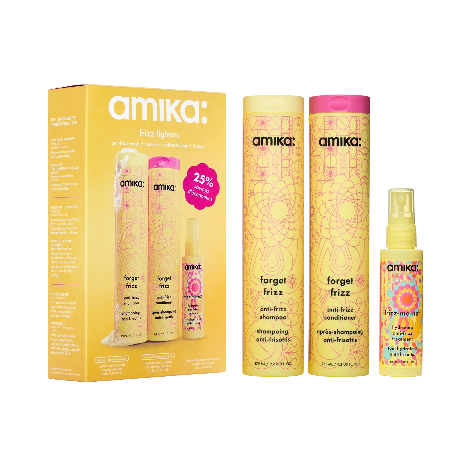 Image of frizz fighters set | anti-frizz shampoo, conditioner + treatment