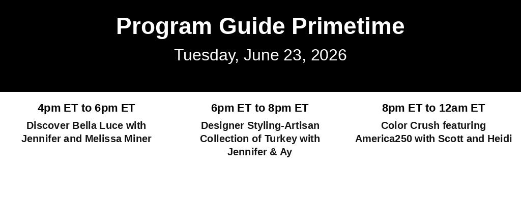 Program Guide Primetime