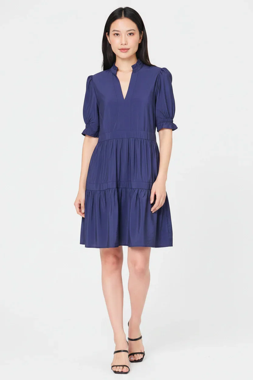 Image of Puff Elbow Sleeve Decked Out Day Dress