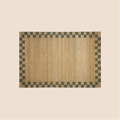 Checker edge jute rug
