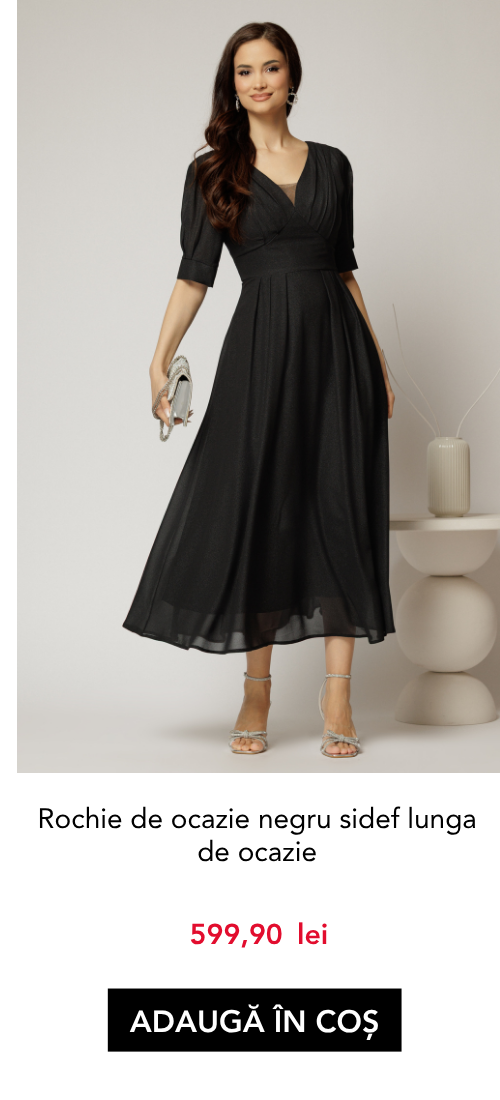 Rochie de ocazie negru sidef lunga de ocazie