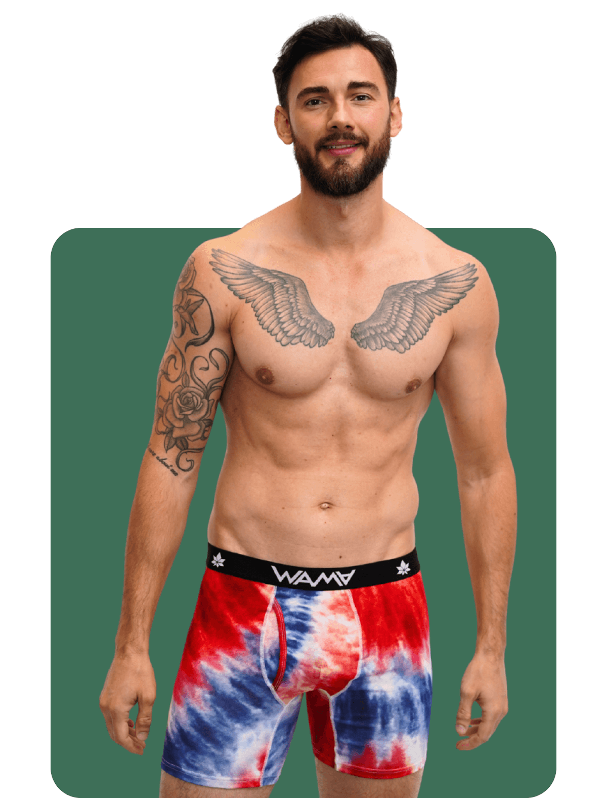 Male model wearing WAMA Boxer briefs