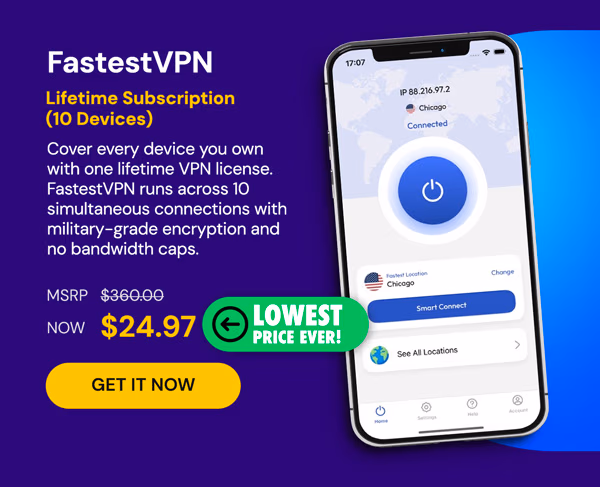 FastestVPN: Lifetime Subscription (10 Devices)