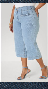 Braided Chambray Capris