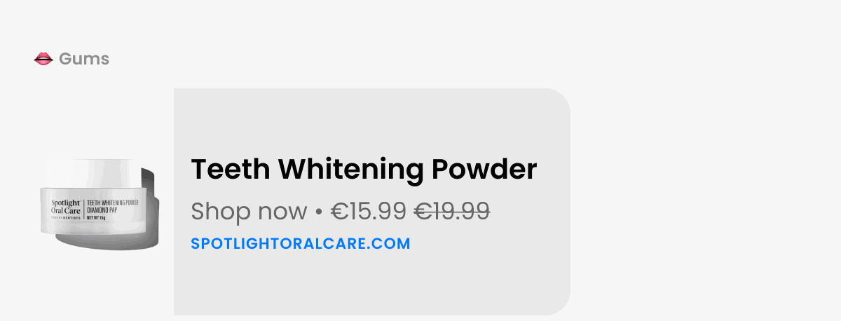 Teeth Whitening Powder | Shop now  €15.99