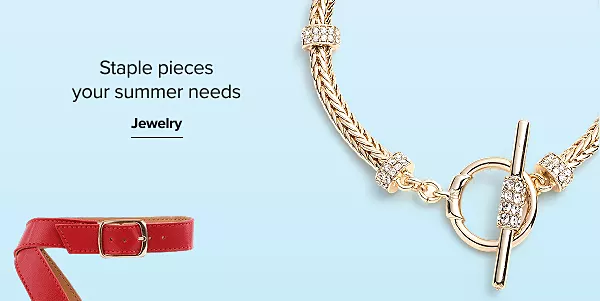 Staple pieces your summer needs. Jewelry. A gold bracelet.