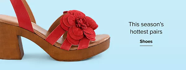 A red strappy sandal. This seasons hottest pairs. Shoes.