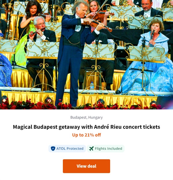 Magical Budapest getaway with André Rieu concert tickets