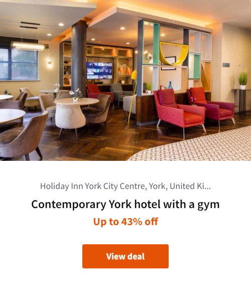 Contemporary York hotel with a gym