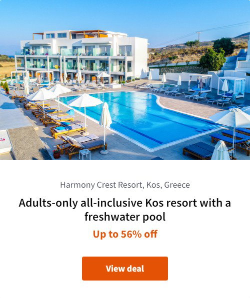 Adults-only all-inclusive Kos resort with a freshwater pool