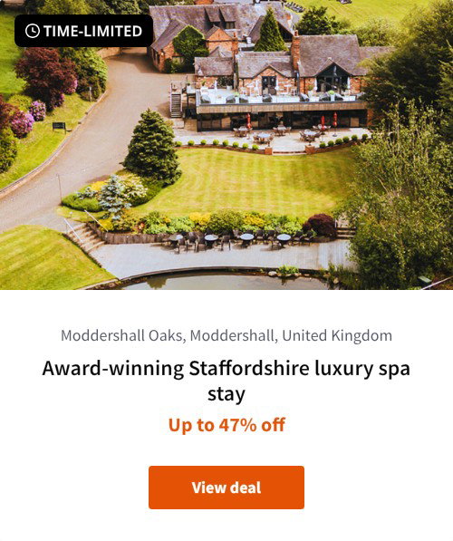Award-winning Staffordshire luxury spa stay