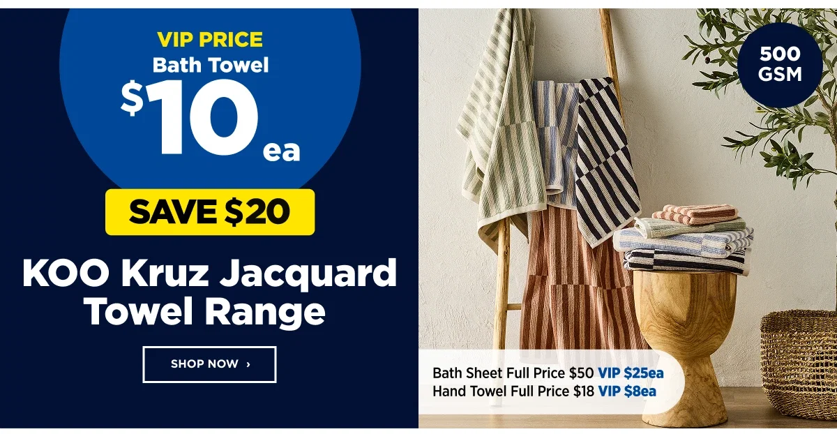 KOO Kruz Jacquard Towel Range