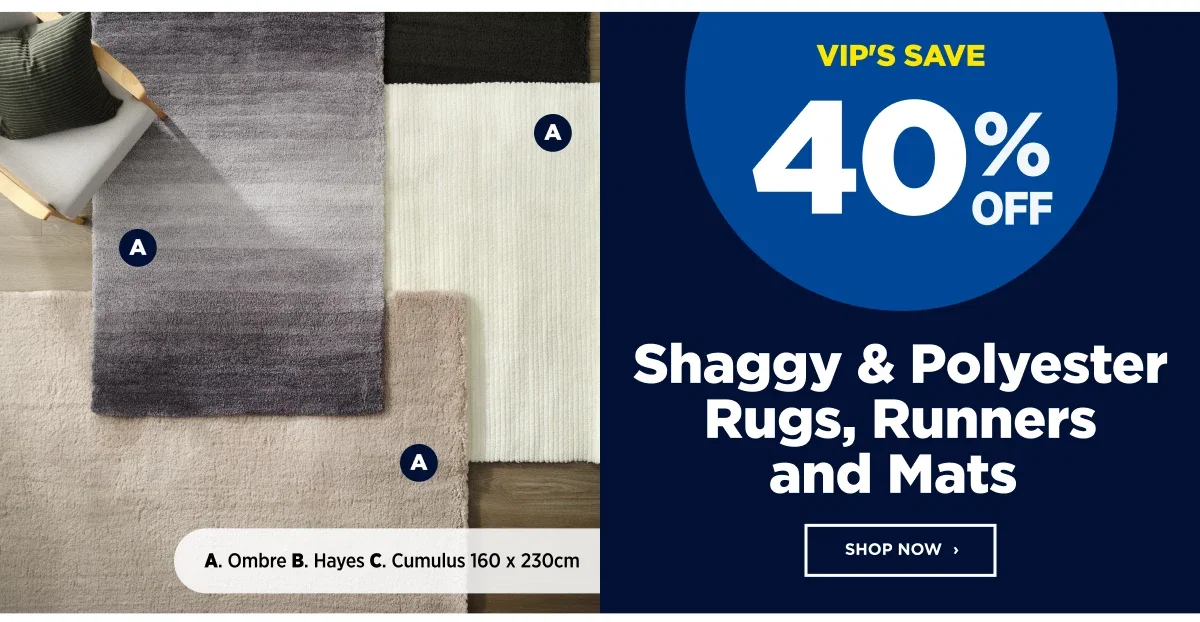Shaggy & Polyester Rugs, Runners and Mats