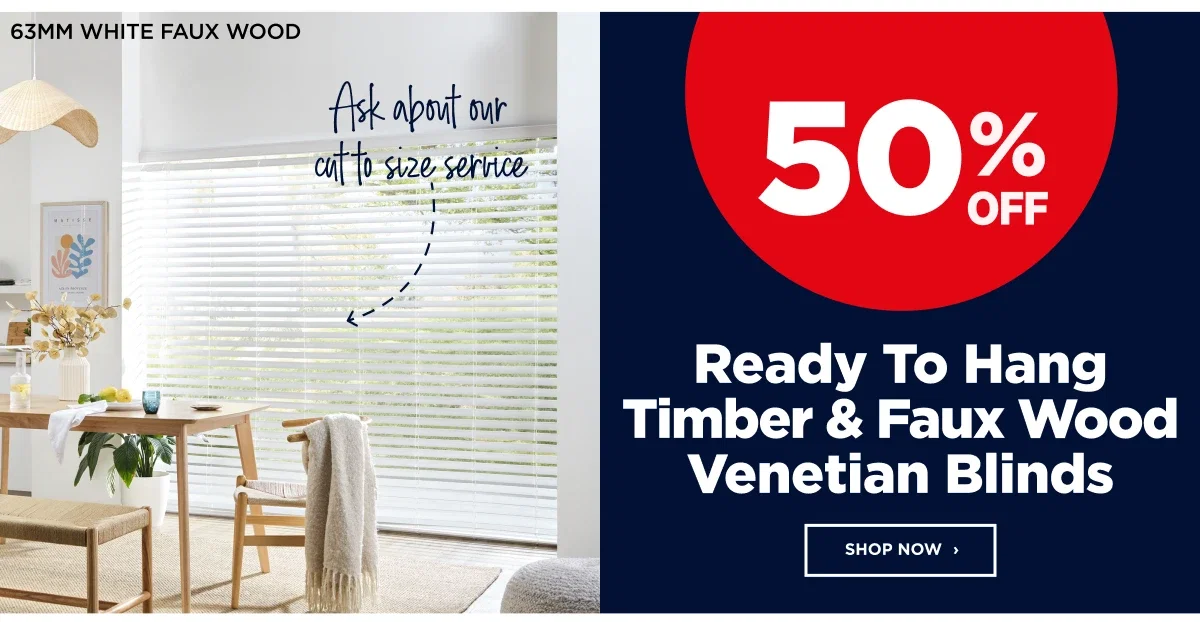 Ready To Hang Timber & Faux Wood Venetian Blinds