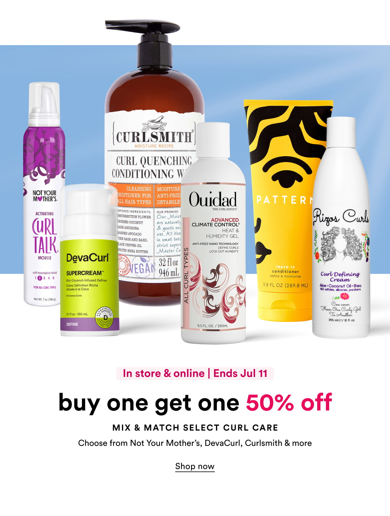 Buy one get one 50% off | Mix & match select curl care