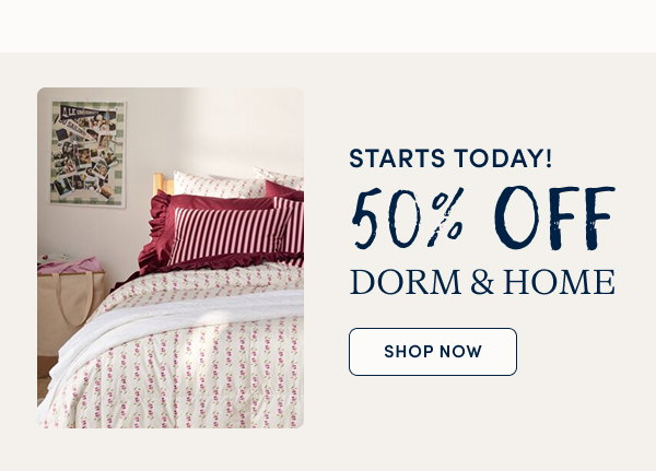 50% off dorm & home