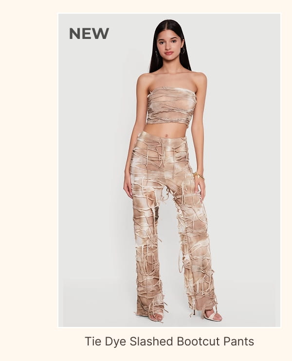 Shop Tie Dye Slashed Bootcut Pants