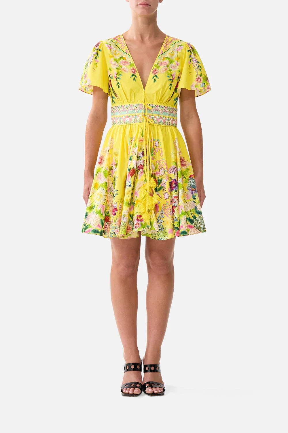 Image of DEEP V MINI DRESS WITH TIES LADY LIMONADA