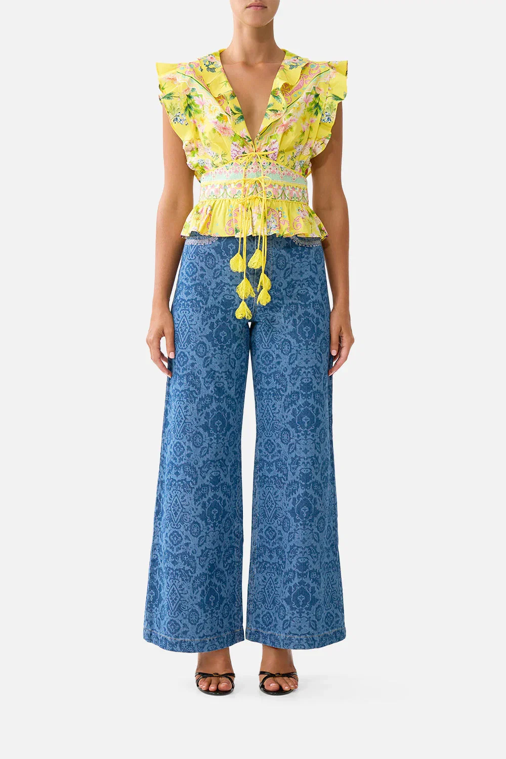 Image of TIE FRONT TOP WITH RUFFLES LADY LIMONADA