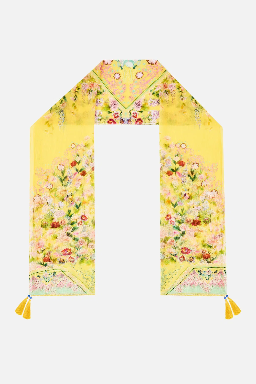Image of LONG SILK CRINKLE CHIFFON SCARF LADY LIMONADA