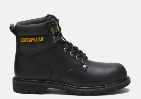 CAT Footwear - Men's Second Shift Steel Toe Work Boot - Black colorway.