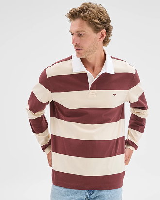 Australian Cotton long sleeve rugby polo top