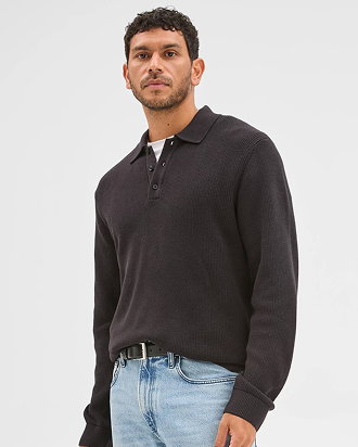 Australian Cotton lightweight long sleeve polo neck knit jumper