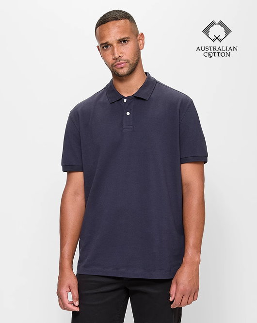 Australian Cotton rich pique polo top
