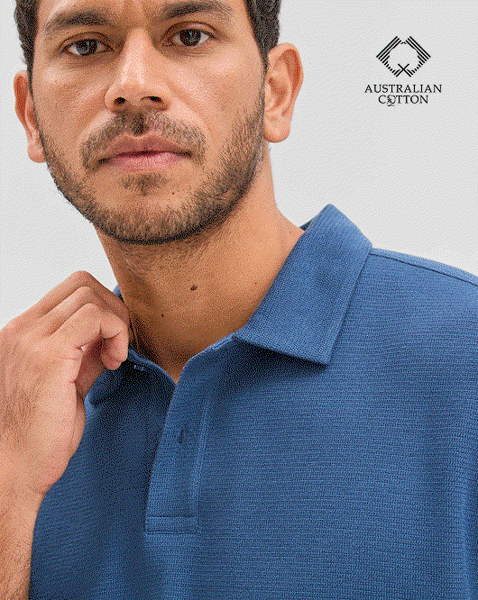 Australian Cotton textured fashion polo top