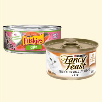 Friskies and fancy feast wet cat food