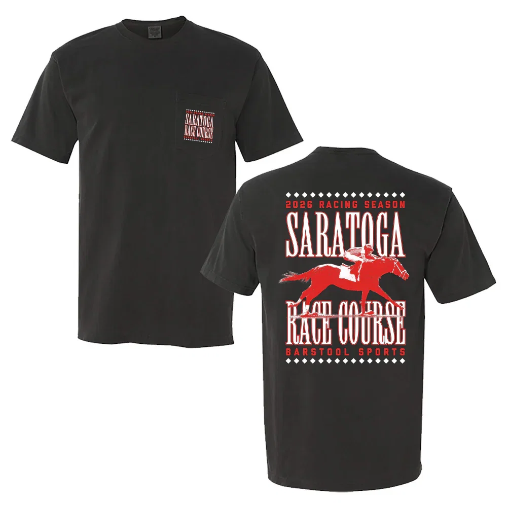 Image of 2026 Saratoga x Barstool Sports Racing Graphic Pocket Tee