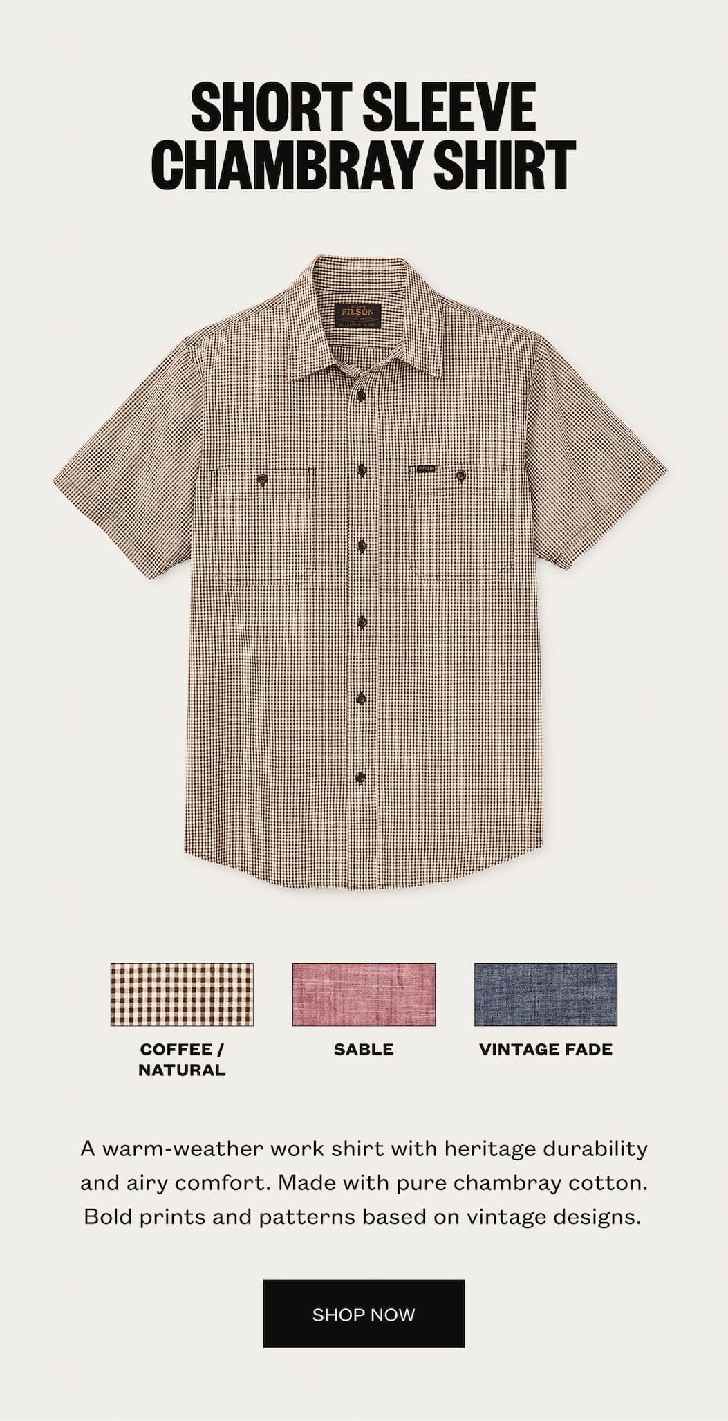 Short Sleeve Chambray Shirt