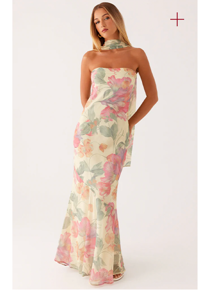 Under The Pagoda Maxi Dress — Yellow Peony