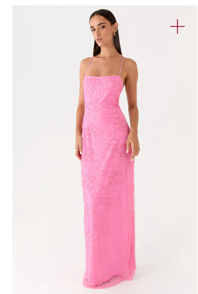 Wonyoung Beaded Maxi Dress — Pink