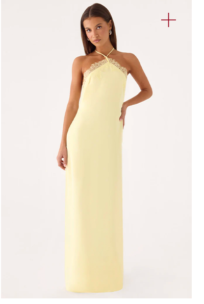 Samaria Halter Maxi Dress — Yellow