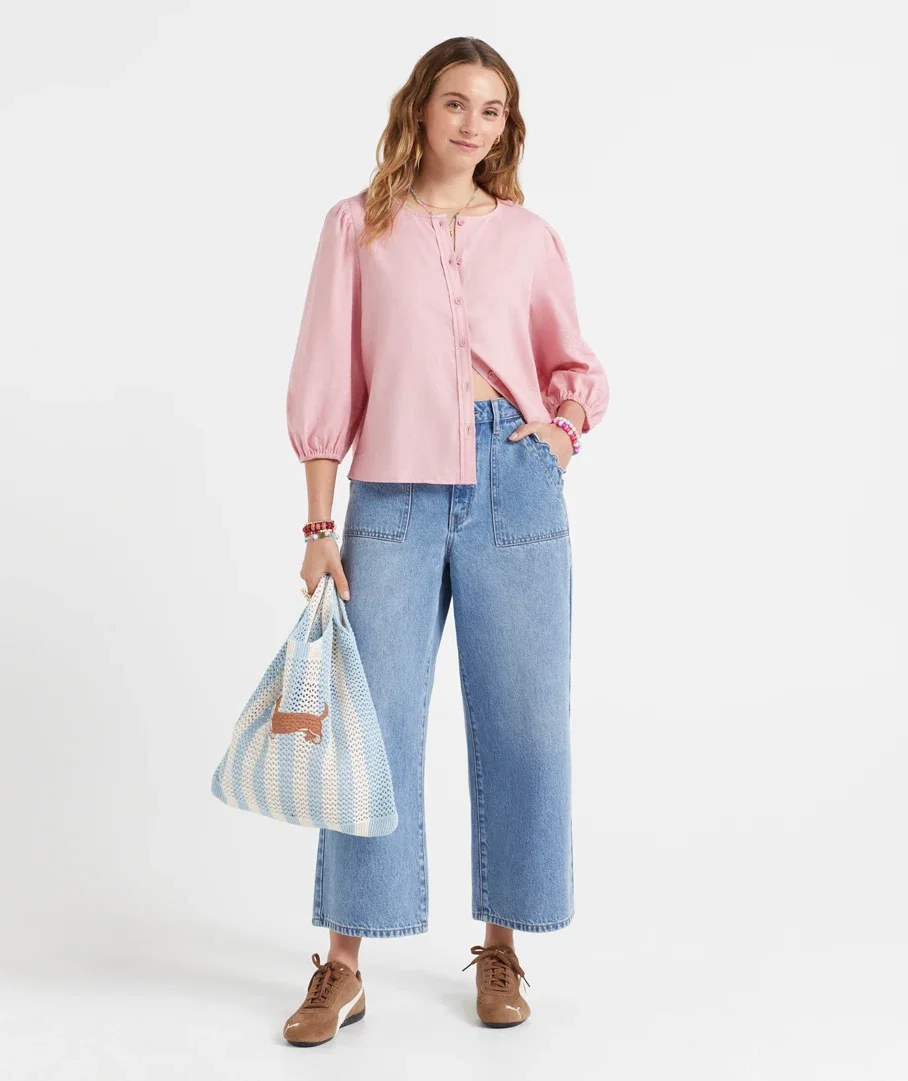 GIGI SCALLOP DENIM CULOTTE JEAN