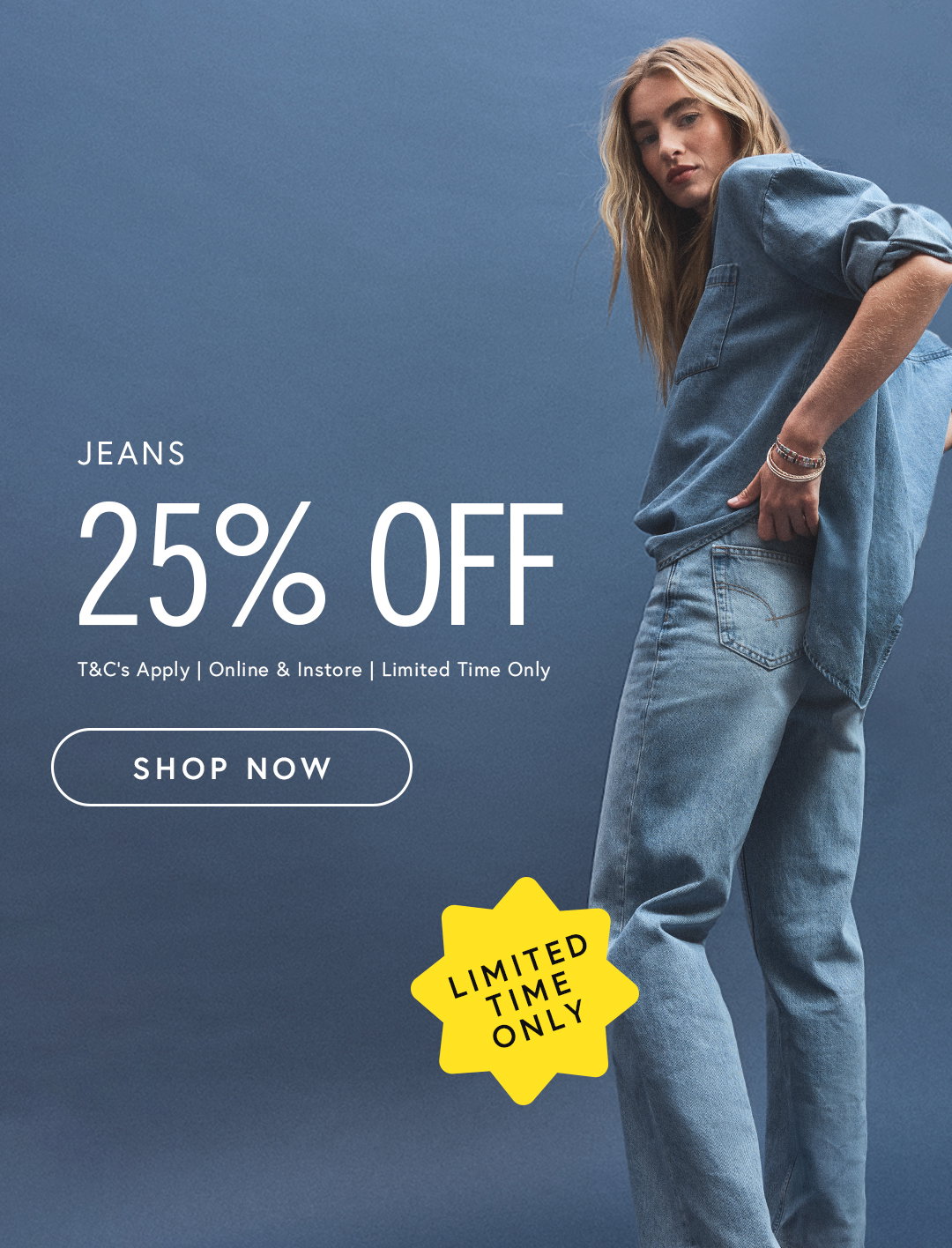 25% off jeans