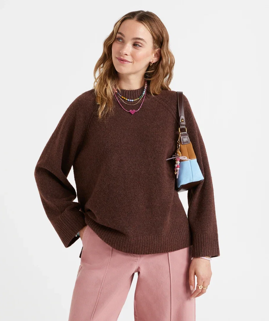 CARLA MOCK NECK KNIT SWEATER