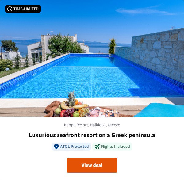 Luxurious seafront resort on a Greek peninsula