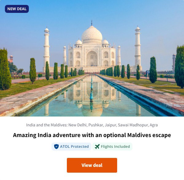 Amazing India adventure with an optional Maldives escape