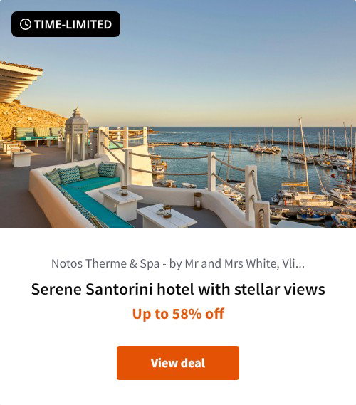 Serene Santorini hotel with stellar views